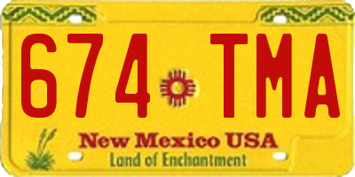 NM license plate 674TMA