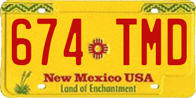 NM license plate 674TMD