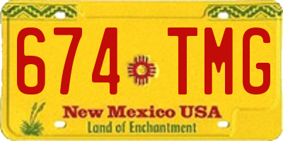 NM license plate 674TMG