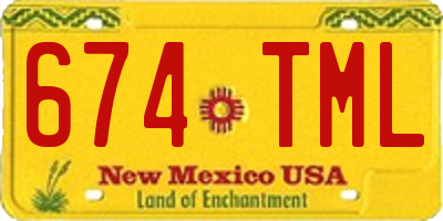 NM license plate 674TML