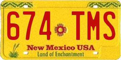 NM license plate 674TMS