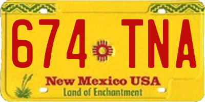 NM license plate 674TNA