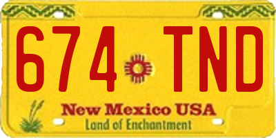 NM license plate 674TND