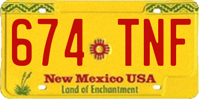NM license plate 674TNF