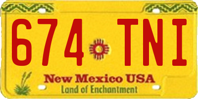 NM license plate 674TNI