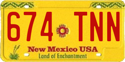 NM license plate 674TNN