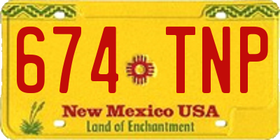 NM license plate 674TNP