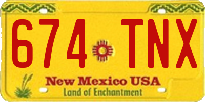NM license plate 674TNX