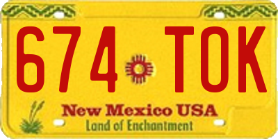 NM license plate 674TOK