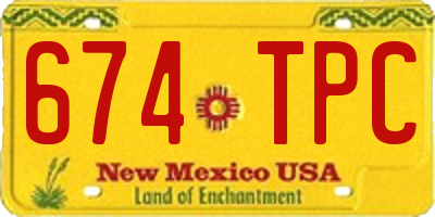 NM license plate 674TPC
