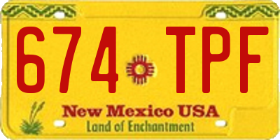 NM license plate 674TPF