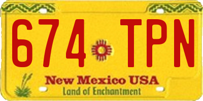 NM license plate 674TPN