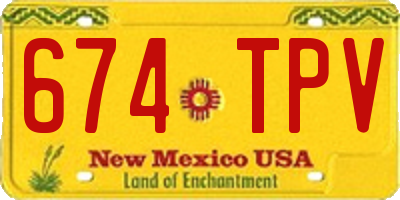 NM license plate 674TPV