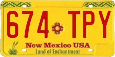 NM license plate 674TPY