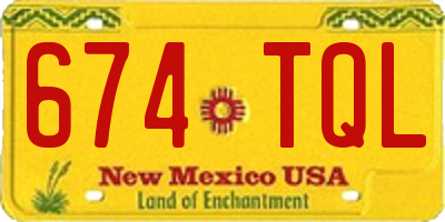 NM license plate 674TQL