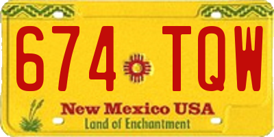 NM license plate 674TQW