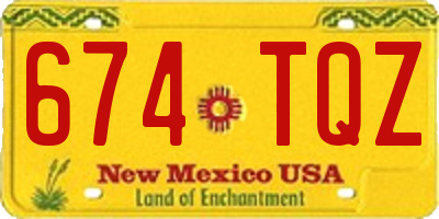 NM license plate 674TQZ