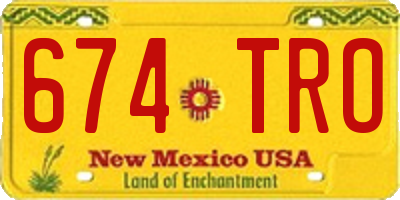 NM license plate 674TRO