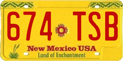 NM license plate 674TSB