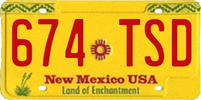 NM license plate 674TSD