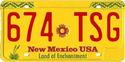 NM license plate 674TSG