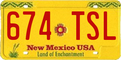 NM license plate 674TSL
