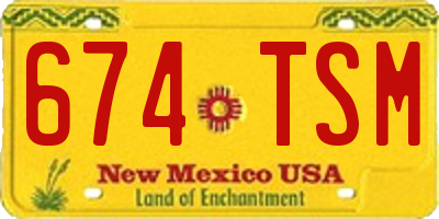 NM license plate 674TSM