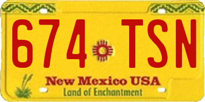 NM license plate 674TSN