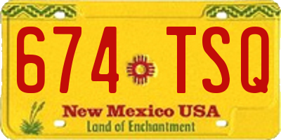 NM license plate 674TSQ