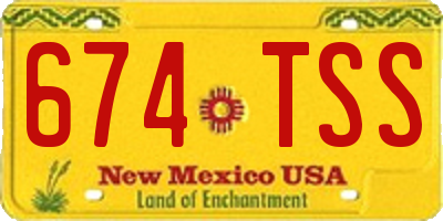NM license plate 674TSS