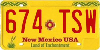 NM license plate 674TSW