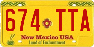 NM license plate 674TTA