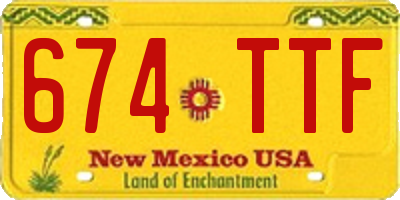 NM license plate 674TTF