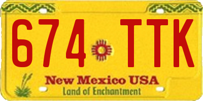 NM license plate 674TTK