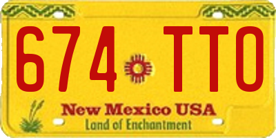 NM license plate 674TTO