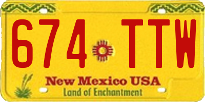 NM license plate 674TTW