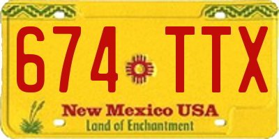 NM license plate 674TTX