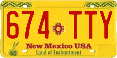 NM license plate 674TTY