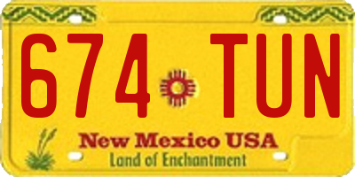 NM license plate 674TUN