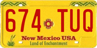 NM license plate 674TUQ