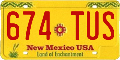 NM license plate 674TUS