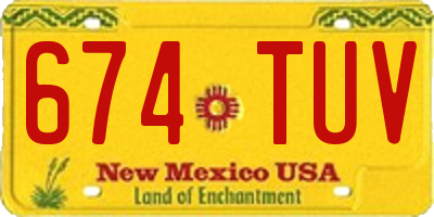 NM license plate 674TUV