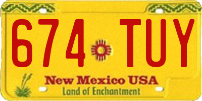 NM license plate 674TUY