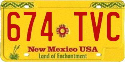 NM license plate 674TVC