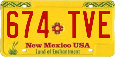 NM license plate 674TVE