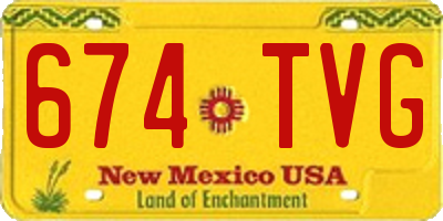 NM license plate 674TVG