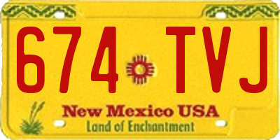 NM license plate 674TVJ