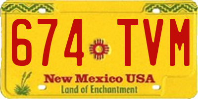 NM license plate 674TVM