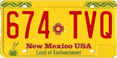 NM license plate 674TVQ