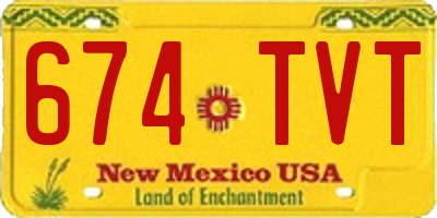 NM license plate 674TVT